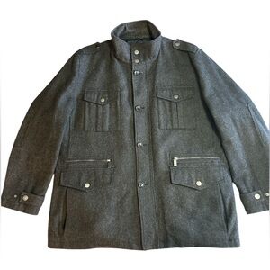 Michael Kors Wool Blend Jacket, Charcoal Gray, Size XXL